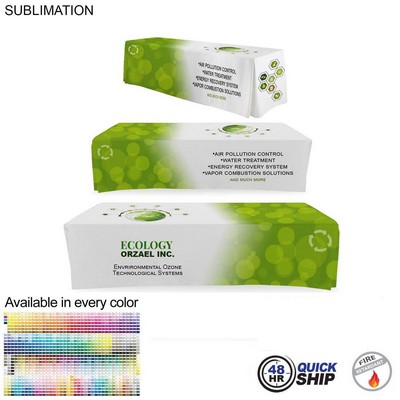 48Hr Quick Ship - Sublimated Table Cloth for 10' table, Drape style, 4 sided, Closed Back